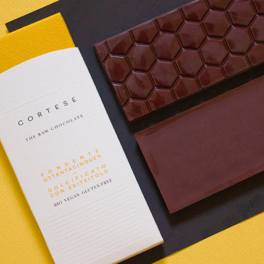 Tavoletta di Cioccolato Raw Fondente 85% con eritritolo